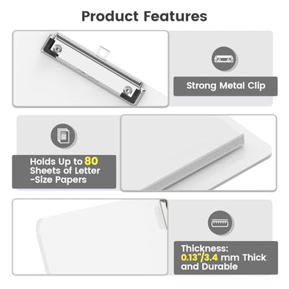 Extra Large 11x17 Clipboards, Landscape and Vertical Layout 2 Pack | White Plastic Drawing Boards with Low Profile Clip. Suitable for Watercolor, Sketching, Painting. Art & Drafting Supply - color: White
