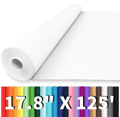 Vanhench 17.8"x1500"(125') White Wrapping Paper, White Easel Paper for Sketching Painting Drawing, Art Supplies, for Chart Poster Bulletin Board/Floor Covering/Arts Crafts Gift Wrap, 80GSM 55LB - color: White, size: 17.8" X 125'