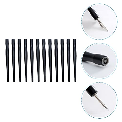 Tofficu Comic Dip Pen Holder Dip Pen Nib Holder for Manga Drawing and Calligraphy Easy Replacement Penholder for Thin Line Art Writing Supplies 5.11 in - color: Blackx2pcs