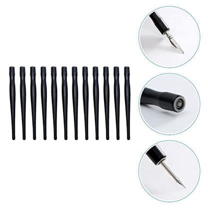 Tofficu Comic Dip Pen Holder Dip Pen Nib Holder for Manga Drawing and Calligraphy Easy Replacement Penholder for Thin Line Art Writing Supplies 5.11 in - color: Blackx2pcs