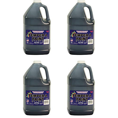 Constructive Playthings Washable Tempera Paint for Kids, Classroom Painting Supplies, Set of 4 Gallons, Black - color: Black, size: 128 Fl Oz (Pack of 4)