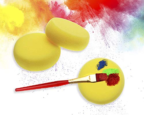Penta Angel Paint Sponges Applicator 10Pcs Round Detail Foam Sponges for Painting Car Waxing Art & Craft DIY (Yellow) - color: Yellow