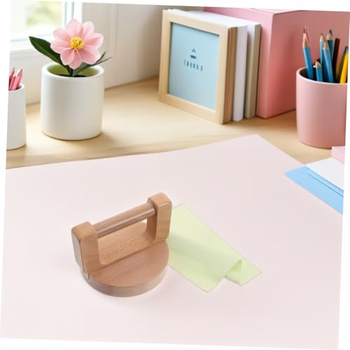 KHBUAB Beech Wood Printmaking Baren Round Ergonomic Handle and Cleaning Cloth, Wooden Lino Printing Press Tool for Beginner and Professional Block Printing Artists