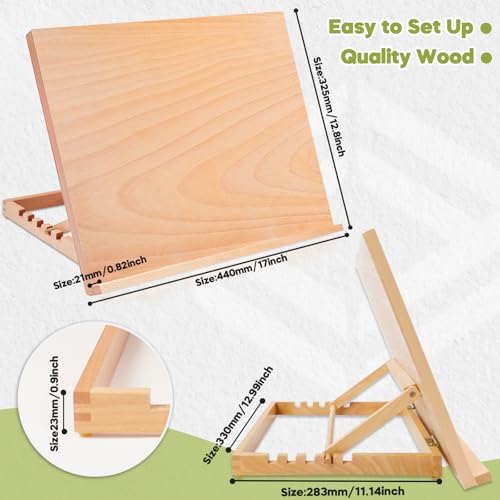 CONDA Wood Drafting Table Easel 17 Inches by 12.8 Inches Drawing and Sketching Board, A3 Drawing Board in 17 Inches by 12.8 Inches for Adults, Artists, Beginners & Students - style: Tabletop Easel