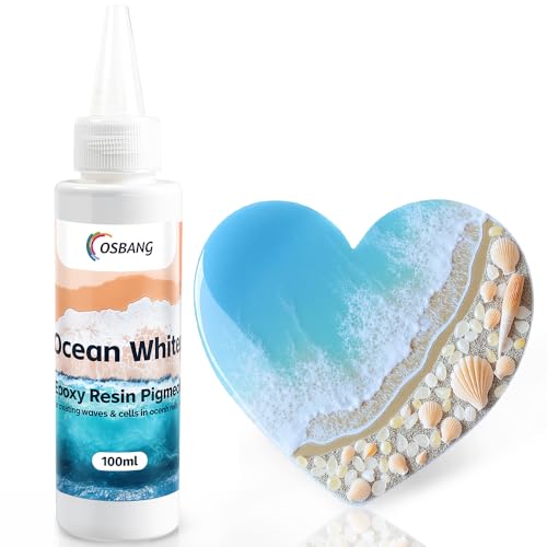 Ocean White Epoxy Resin Pigment 100ml/3.4 fl.oz, High Concentration Liquid Colorant for Resin Art, Ideal for Creating Waves, Cells, and Unique DIY Crafts - color: Ocean White