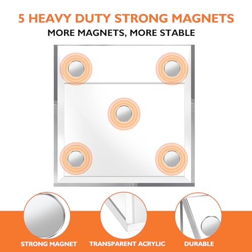 Ameceres Magnetic Pen Holder Classroom Organization Acrylic Marker Holder for Whiteboard Refrigerator Locker Accessories Pencil Dry Erase Marker Basket (1 Compartment * 2) - size: 1 Compartment * 2
