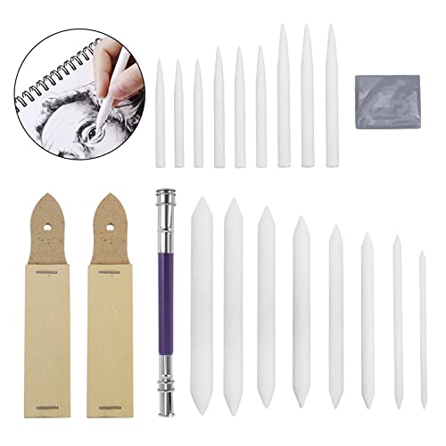 Clobeau Artist Blending Stump Pencil Drawing Blending Stick Smudging Stump Art Smudger Drawing Pastel Smudger Tortillon Stump Paper Stump Blending Charcoal Art Blenders Pencil Graphite Pencils 22PCS - color: 22PCS