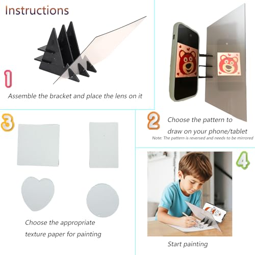 40 Pcs Foam Painting Kit with Optical Drawing Board, Magic Puffy Paint 3D Art Set for Beginners, Includes Foam Paper Refill Sheets and 3 Water-Activated Pens, Learn to Draw and Paint Art Supplies