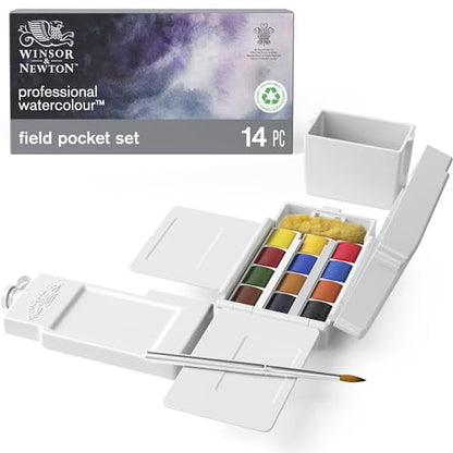 Winsor & Newton Professional Watercolor Paint Set, Compact Set, 12 Half Pan and Accessories - style: Compact Set 12 Half Pan & Accessories