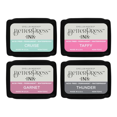 Spellbinders BetterPress Letterpress Ink Pad & Reinkers Bundle (Jet Set) - color: Jet Set