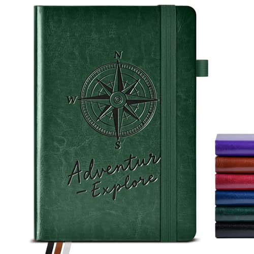 PAIBAS Lined Journal Notebook for Women Men, 160 Pages, A5 Hardcover Vintage Leather Journaling Notebooks for Work, School, Note Taking, Travel, Bible Study, Daily Diary for Writing 5.8"x8.5" (Green) - color: Green, size: Lined (5.8" x 8.5")