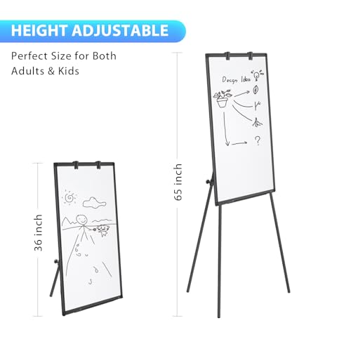 Easel Whiteboard - Magnetic Portable Dry Erase Easel Board 36 x 24 Tripod Whiteboard Height Adjustable Flipchart Easel Stand White Board for Office or Teaching at Home & Classroom (Black) - style: 36x24 Black