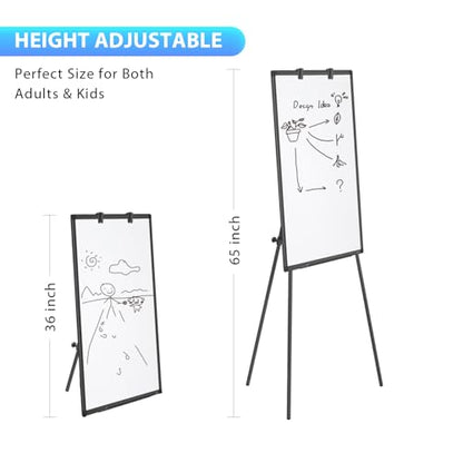 Easel Whiteboard - Magnetic Portable Dry Erase Easel Board 36 x 24 Tripod Whiteboard Height Adjustable Flipchart Easel Stand White Board for Office or Teaching at Home & Classroom (Black) - style: 36x24 Black