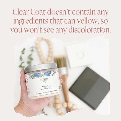 Clear Coat Quart (32oz) - Eco-Friendly Clear Satin Sheen Top Coat for Chalk Style Wood Furniture Paint, Non-Yellowing Waterproof Finish, Easy Application - size: 32 Ounce (Pack of 1)