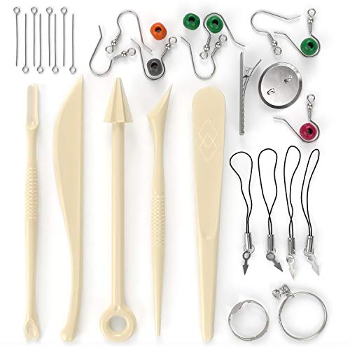 Arteza Polymer Clay Kit 42 with Pottery Tools & Clay Sculpting Tools Set of 22, Art Supplies for Artist, Hobby Painters & Beginners