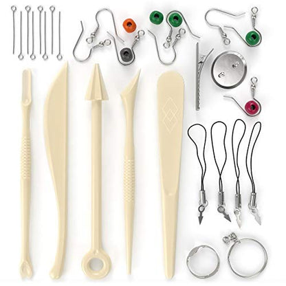 Arteza Polymer Clay Kit 42 with Pottery Tools & Clay Sculpting Tools Set of 22, Art Supplies for Artist, Hobby Painters & Beginners