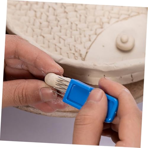 Housoutil 2pcs Pin Texture Brush for Clay Pottery Scoring Tool Kit Clay Texture Roller for Adults Beginners Pottery Tools Set