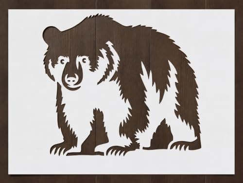 Bear Stencil – Wildlife Animal Art Stencil for Painting, Crafting and DIY Projects (3 Pcs Set) - style: Bear 2