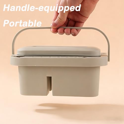 with Lid - 3-in-1 Organizer Includes Paint Palette & Water Cup, Portable Brush Storage & Cleaner Set for Acrylic/Oil Painting