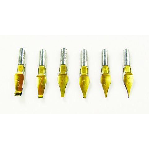 Speedball A Series Pen Nib Set, Set of 6 Broad Edge Nibs, Triple-Reservoir Design, Calligraphy Ink Pen, Handwriting, Lettering, Fountain, Crow, For Artist Caligraphy Set, Silver