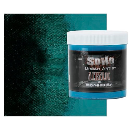 Soho Urban Artist Heavy Body Acrylic Paint - 500 ml Jar - Manganese Blue Hue - Thick, Rich Color, Excellent Coverage, Professional Quality - Artists Acrylic Paint - color: Manganese Blue Hue, size: 16.91 Fl Oz (Pack of 1)