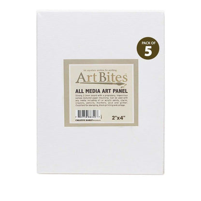 Creative Mark ArtBites Canvas Textured Boards 5-Pack - 2.3mm Stock Board Mounted Mini Canvases for Painting, Sketching, Printing & More! - 2x4 - size: 2x4"