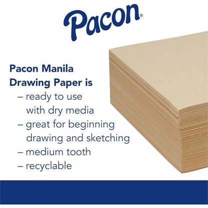 Pacon Medium Weight Manila Drawing Paper 12x18 - size: 12"x18"