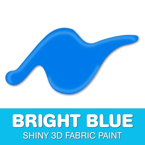 Scribbles 54126 3D Fabric Paint Shiny-Bright Blue - color: Blue, size: 1 Fl Oz (Pack of 1)