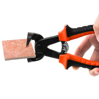 Okllen 2 Pieces Glass Tile Nippers Set, Heavy Duty Wheeled Glass Mosaic Nipper & Hd Ceramic Tile Nipper, Tile Cutter Pliers with Soft Grip Handle