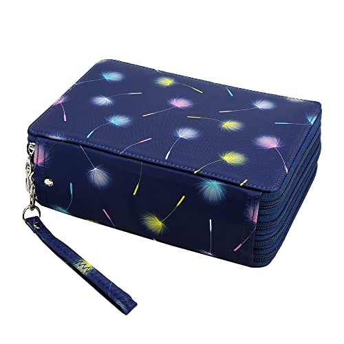 Portable Colored 184 Slots Pencil case Organizer with Printing Pattern for Watercolor Pens or Markers, Pencil Case Organizer for Artist - color: Dandelion
