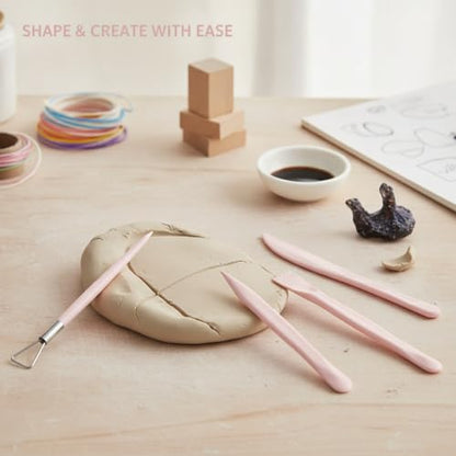 Clay Sculpting Tools Set, 5-Piece Plastic Modeling Kit for Shaping Soft Clay and Resin, Starter Craft Supplies (Set of 5)