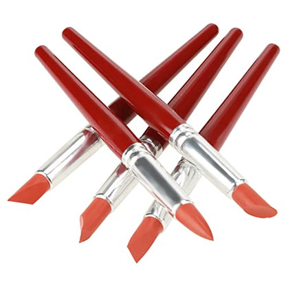 5Pcs Silicone Clay Sculpting Tool, Sculpting Silicone Brush for Color Shaping Modeling Pottery Rubber