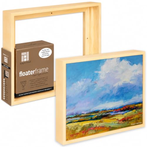 Ampersand Floaterframe for Wood Panels, 7/8 Inch Depth, Bold, 9x12 Inch, Maple (FBOLD780912M) - color: Maple Bold, size: 9"x12"