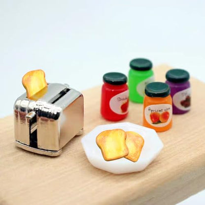 6Pcs Mini Cute Toast Slice Shape Polymer Clay Cutters for DIY Polymer Clay Micro Landscape Dollhouse House Kitchen Display Decor for Jewelry Making
