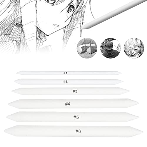 SUNGOOYUE Shading Tools for Drawing, Paper Blending Stumps and Tortillions Set, 6pcs Art Blender for Sketch Doodle Shading, Drawing Pencils Tool for Artists Students