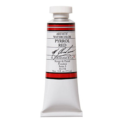 M. Graham 1/2-Ounce Tube Watercolor Paint, Pyrrol Red - color: Pyrrol Red, style: .5 oz. (15 ml)