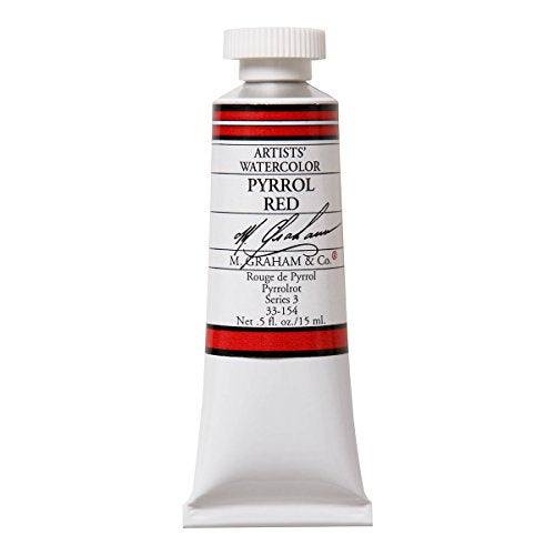 M. Graham 1/2-Ounce Tube Watercolor Paint, Pyrrol Red - color: Pyrrol Red, style: .5 oz. (15 ml)