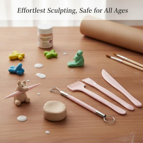 Clay Sculpting Tools Set, 5-Piece Plastic Modeling Kit for Shaping Soft Clay and Resin, Starter Craft Supplies (Set of 5)