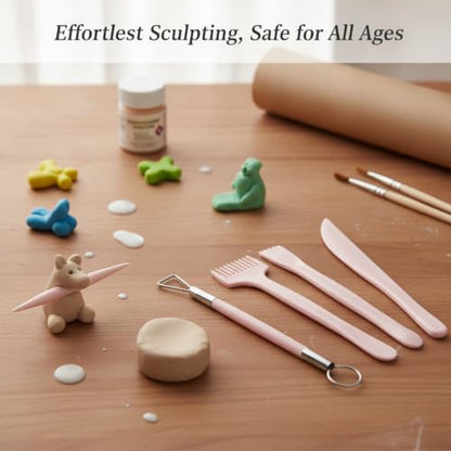 Clay Sculpting Tools Set, 5-Piece Plastic Modeling Kit for Shaping Soft Clay and Resin, Starter Craft Supplies (Set of 5)