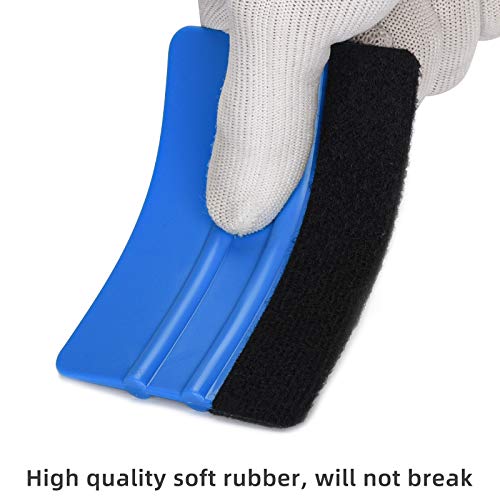 Durable Black Felt Edge Vinyl Squeegee Tool 4-Inch (Pack of 3) | Car Vinyl Film Wrapping Decal Window Tint Work, Professional Scratch Free Squeegee - color: Blue-1