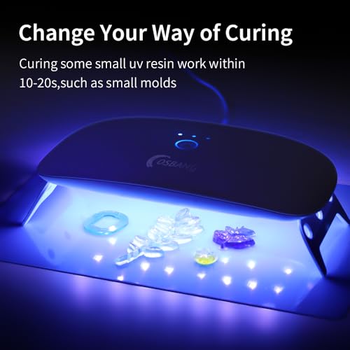 OSBANG 2 Pack UV Light for Resin, Large Size Foldable UV Resin Lamp and Mini Portable Light, Fast Curing and Light Weight UV Lamp, Resin Kits for Jewelry Making, DIY Craft - size: UV Resin Light Kit Pro