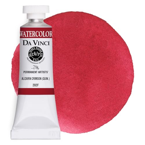 DA VINCI PAINTS Professional Artist Watercolor Paint, Alizarin Crimson (Quinacridone), 15mL - color: Alizarin Crimson (Quinacridone), style: 15mL
