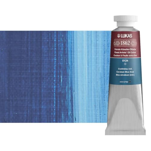 Lukas 1862 Professional German Oil Paint, Colbalt Blue Hue 37 mL - w/Beeswax & Non-Yellowing Sunflower Oil, Short Drying Time, Smooth, Outstanding Lightfastness - color: Colbalt Blue Hue, size: 1.25 Fl Oz (Pack of 1)