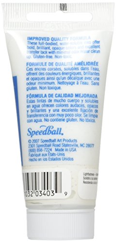 Speedball SPD-3403 Water Soluble Block Printing Ink, White, 1.3 oz - color: White, size: 1.3 fl oz