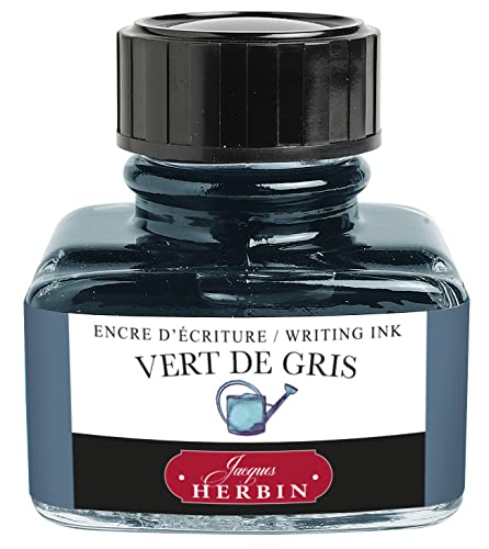 Jacques Herbin 13007T - 30ml Bottle of ink for Fountain Pens and Rollerball Pens - Vert de gris - color: Green Gray, size: 1 fl oz