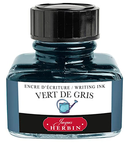 Jacques Herbin 13007T - 30ml Bottle of ink for Fountain Pens and Rollerball Pens - Vert de gris - color: Green Gray, size: 1 fl oz