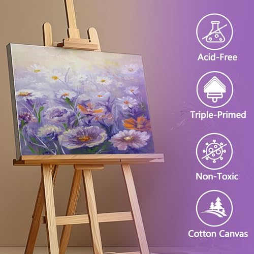 FUMILE Canvas for Painting 18x24, 4 Pack Large Stretched Canvas for Painting-5/8 in Profile Primed White Blank Painting Canvas Value Pack for Oil & Acrylic Paint - size: 18x24IN