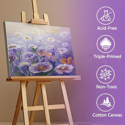 FUMILE Canvas for Painting 18x24, 4 Pack Large Stretched Canvas for Painting-5/8 in Profile Primed White Blank Painting Canvas Value Pack for Oil & Acrylic Paint - size: 18x24IN