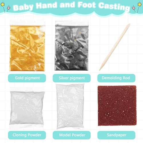 Hand Casting Kit Keepsake Powder for Nursery Decor Non-Toxic Hand Mold Kit for Shower Family Keepsake for Boys