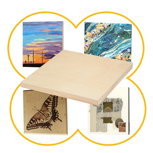 Falling in Art 2 Pack Unfinished Wooden Canvas Panels, 24x24 Gallery Birch Wood Panels Kit, 1 1/2" Deep Art Cradle Boards for Acrylic Painting, Pouring and Burning ﻿ - size: 24*24 2 Pack